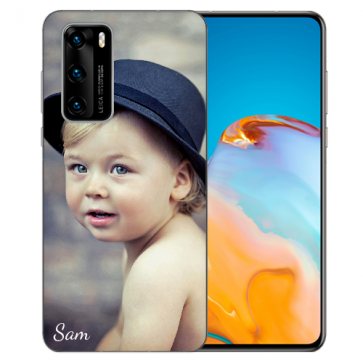 Huawei P40 Silikon TPU Case Schutzhülle mit Namen Bilddruck