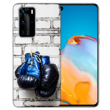 Huawei P40 Schutzhülle Silikon TPU Hülle mit Boxhandschuhe Bilddruck 