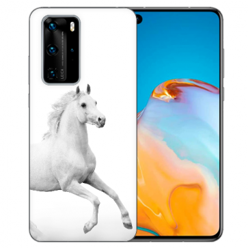 Huawei P40 Silikon TPU Case Schutzhülle mit Pferd Namen Bilddruck