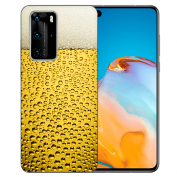 Schutzhülle Silikon TPU Hülle mit Bier Bilddruck für Huawei P40 Case