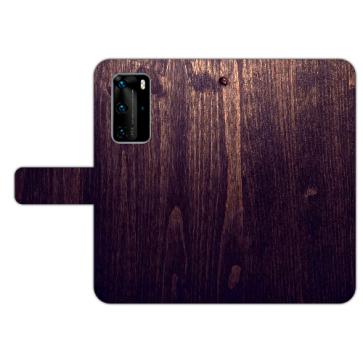 Handy Hülle mit Bilddruck HolzOptik Dunkelbraun für Huawei P40 Pro 
