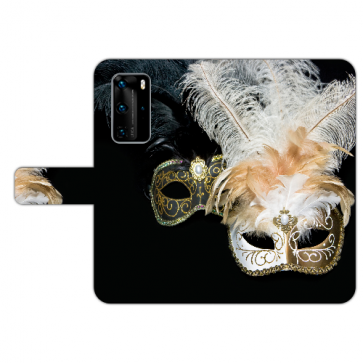 Huawei P40 Handy Hülle Tasche mit Bilddruck Venedig Maske Etui