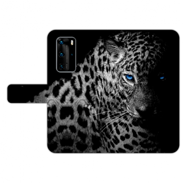 Huawei P40 Handy Hülle mit Leopard mit blauen Augen Fotodruck 