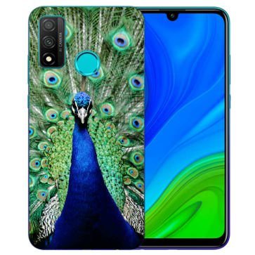 Huawei P Smart 2020 TPU Hülle mit Fotodruck Pfau Etui