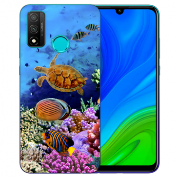 Huawei P Smart 2020 TPU Hülle mit Fotodruck Aquarium Schildkröten Etui