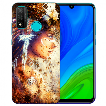 Huawei P Smart 2020 TPU Hülle mit Fotodruck Indianerin Porträt Etui