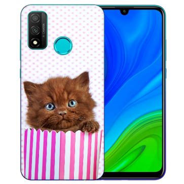 Huawei P Smart 2020 TPU Hülle mit Fotodruck Kätzchen Braun Etui