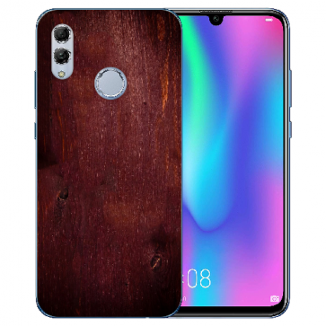 Huawei Honor 10 Lite Silikon TPU Case mit Bilddruck Eichenholz -Optik