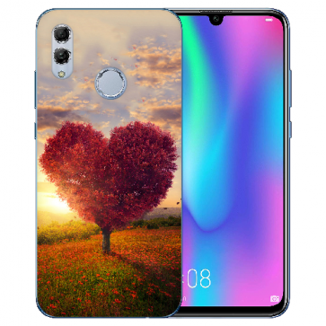 Silikon TPU Hülle mit Bilddruck Herzbaum für Huawei Honor 10 Lite