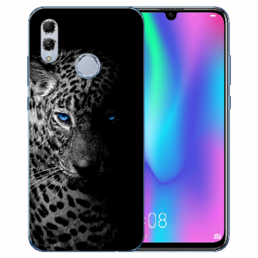 Huawei Honor 10 Lite Silikon TPU mit Fotodruck Leopard mit blauen Augen