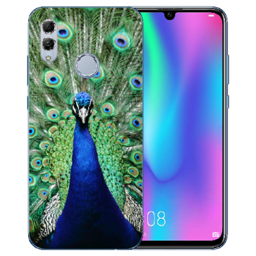 Silikon Schutzhülle TPU mit Bilddruck Pfau für Huawei Honor 10 Lite