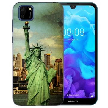 Huawei Y5P (2020) TPU Hülle mit Fotodruck Freiheitsstatue Etui