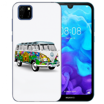 Huawei Y5P (2020) TPU Hülle mit Fotodruck Hippie Bus Etui