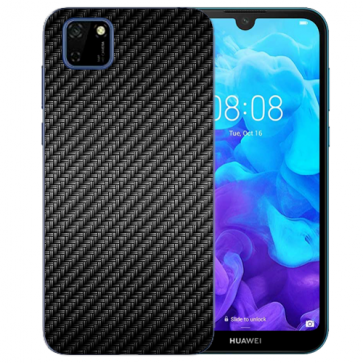 Huawei Y5P (2020) TPU Hülle mit Fotodruck Carbon Optik Etui