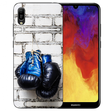 Huawei Y5 (2019) Silikon TPU Schutzhülle mit Boxhandschuhe Bilddruck 