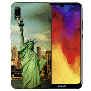 Huawei Y6 (2019) Silikon TPU Hülle mit Freiheitsstatue Bilddruck 