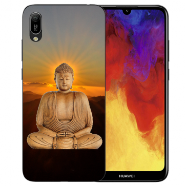 Huawei Y6 (2019) Silikon TPU Hülle mit Bilddruck Frieden buddha Etui