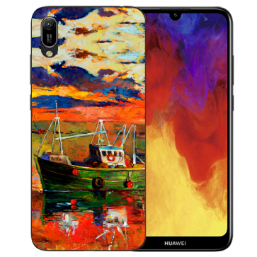 Silikon TPU Hülle mit Bilddruck Gemälde für Huawei Y6 (2019) Etui