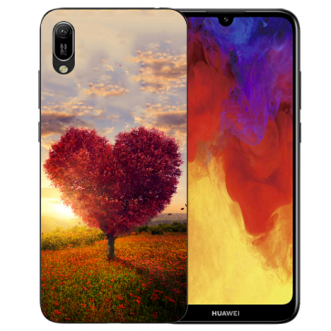 Silikon TPU Hülle mit Bilddruck Herzbaum für Huawei Y6 (2019) Etui