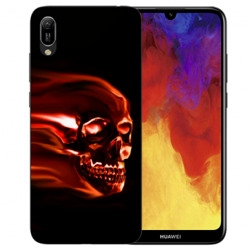 Huawei Y5 (2019) Silikon TPU Hülle mit Bilddruck Totenschädel