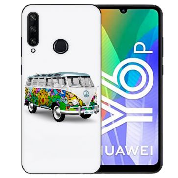 Huawei Y6P (2020) TPU Hülle mit Fotodruck Hippie Bus Etui