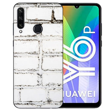 Huawei Y6P (2020) TPU Hülle mit Fotodruck Weiße Mauer Etui