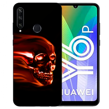 Huawei Y6P (2020) TPU Hülle mit Fotodruck Totenschädel Etui