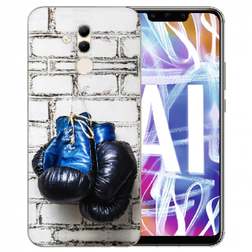 Huawei Mate 20 Lite Silikon Schutzhülle TPU mit Bilddruck Boxhandschuhe