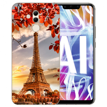 Huawei Mate 20 Lite Silikon TPU Hülle mit Bilddruck Eiffelturm