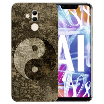 Silikon TPU Hülle mit Bilddruck Yin Yang für Huawei Mate 20 Lite Etui