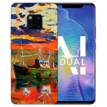 Silikon TPU Hülle mit Gemälde Bilddruck für Huawei Mate 20 Pro Etui