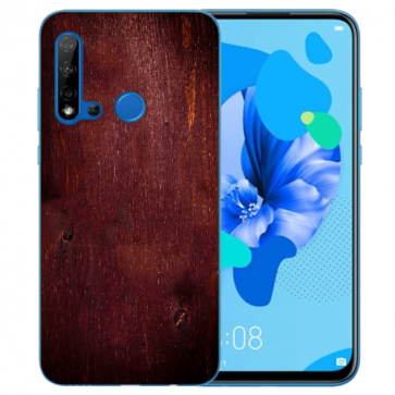 Huawei P20 Lite 2019 Silikon TPU mit Bilddruck Eichenholz -Optik