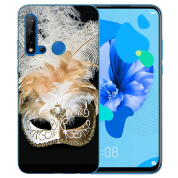 Huawei P20 Lite 2019 Silikon TPU Hülle mit Bilddruck Venedig Maske