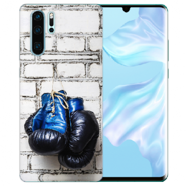 Huawei P30 Pro Silikon TPU Schutzhülle mit Bilddruck Boxhandschuhe