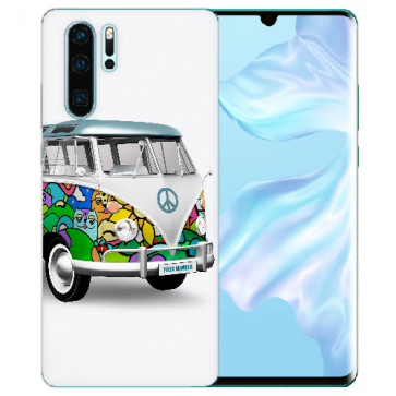 Silikon TPU Hülle mit Bilddruck Hippie Bus für Huawei P30 Pro