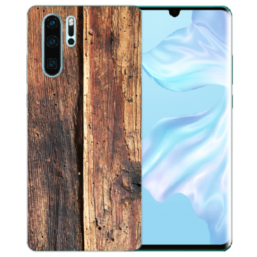 Silikon TPU Hülle mit Bilddruck HolzOptik für Huawei P30 Pro