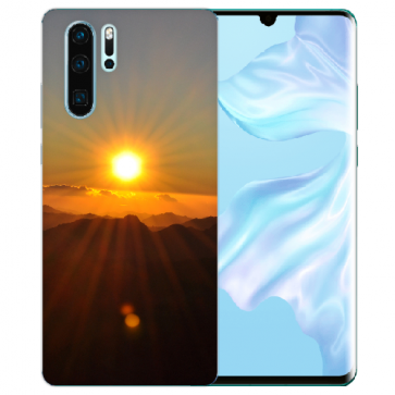 Silikon TPU Hülle mit Bilddruck Sonnenaufgang für Huawei P30 Pro