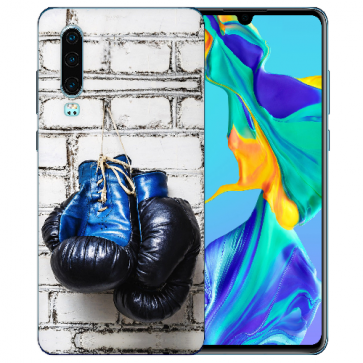 Huawei P30 Silikon TPU Case Schutzhülle mit Bilddruck Boxhandschuhe