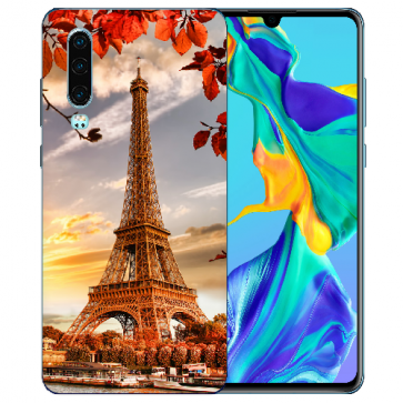 Huawei P30 Silikon TPU Handy Schutzhülle mit Bilddruck Eiffelturm