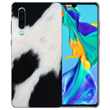 Huawei P30 Silikon TPU Handy Case Schutzhülle mit Bilddruck Kuhmuster 