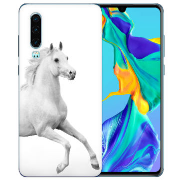 Huawei P30 Silikon TPU Case Schutzhülle mit Pferd Namen Bilddruck