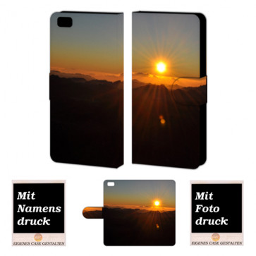 Huawei P8 Lite Handy Tasche Hülle mit Sonnenaufgang Fotodruck