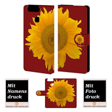 Personalisierte Handy Tasche für Huawei P9 mit Sonnenblumen Bilddruck