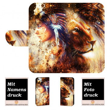 iPhone 6 / 6s Handyhülle mit Indianer - Löwe - Gemälde Fotodruck