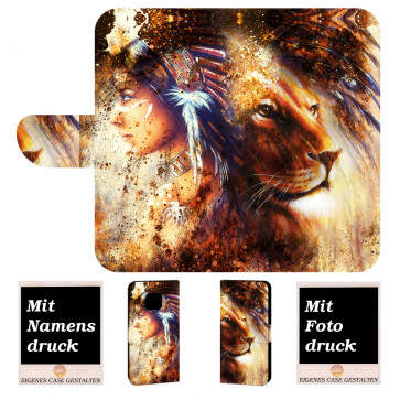 Huawei Mate 20 Pro Handyhülle mit Indianer - Löwe - Gemälde Fotodruck