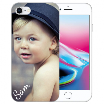 iPhone 8 Silikon / TPU Schutzhülle mit Foto Namen Bilddruck Handy Case