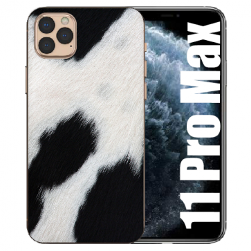 iPhone 11 Pro Max Handy Hülle Silikon TPU mit Bilddruck Kuhmuster Etui iPhone 11 Pro Max Handy Hülle Silikon TPU mit Bilddruck Kuhmuster Etui