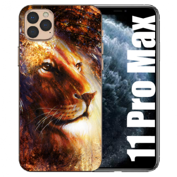 iPhone 11 Pro Max Handy Hülle Silikon TPU mit Bilddruck LöwenKopf Porträt iPhone 11 Pro Max Handy Hülle Silikon TPU mit Bilddruck LöwenKopf Porträt