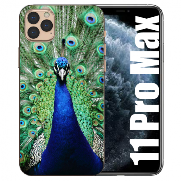 iPhone 11 Pro Max Handy Hülle Silikon TPU mit Bilddruck Pfau iPhone 11 Pro Max Handy Hülle Silikon TPU mit Bilddruck Pfau