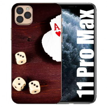 iPhone 11 Pro Max Handy Hülle Silikon TPU mit Bilddruck Spielkarten-Würfel iPhone 11 Pro Max Handy Hülle Silikon TPU mit Bilddruck Spielkarten-Würfel